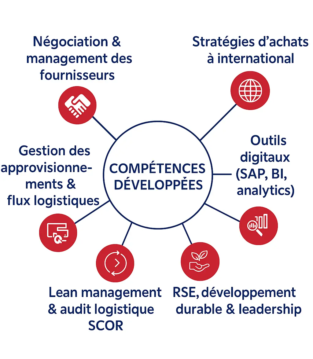 Compétences développées dans le Master Professionnel Management Logistique - Achats & Supply chain